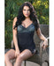 Spring Blue La La Lace Chemise W/slit & G-string Black/blue S/m | SexToy.com