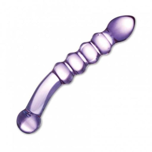 Purple Rain Ribbed Glass Dildo | SexToy.com