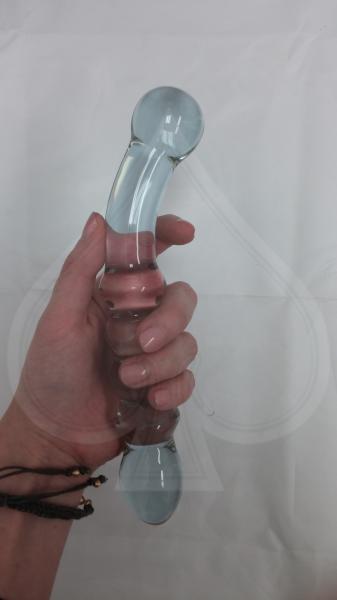 Purple Rain Ribbed Glass Dildo | SexToy.com