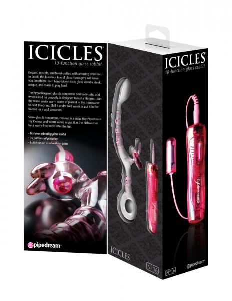 Icicles No 16 10 Function Glass Rabbit Vibrator | SexToy.com