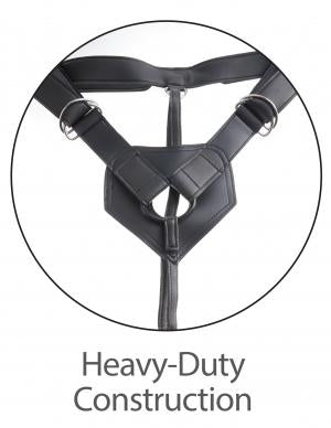 King Cock Strap On Harness with 7 inches Two Cocks One Hole Tan | SexToy.com