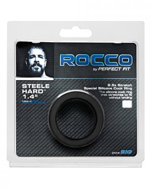 The Rocco Steele Hard 1.4 inches Silicone Super Stretch Black | SexToy.com