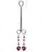 Bijoux Cli Clamp Double Loop with Heart Charm & Fuchsia Beads | SexToy.com