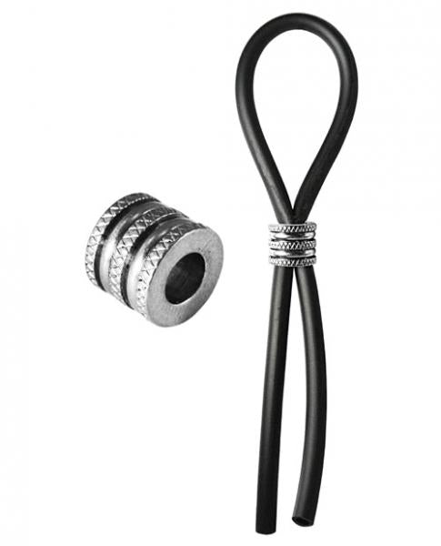 Bolo Lasso & Grooved Stainless Steel Slider Black | SexToy.com