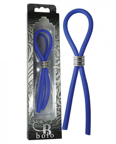 Bolo Silicone Lasso & Grooved Stainless Steel Slider Blue | SexToy.com