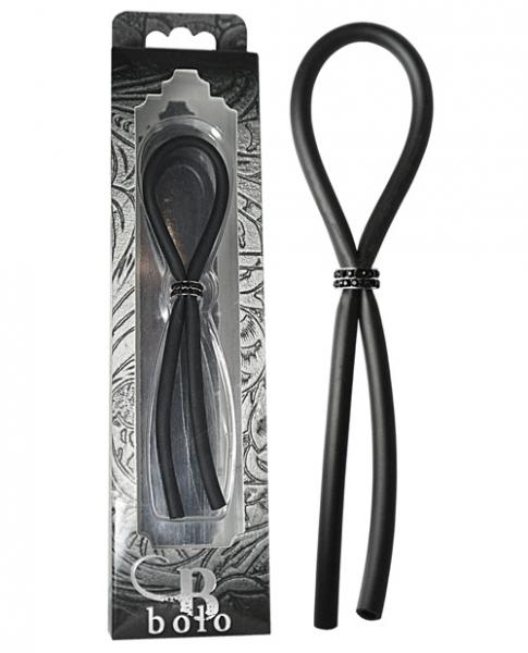 Bolo Silicone Lasso Ring Black Gems Bead Black | SexToy.com