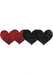 Stolen Kisses Hearts Pasties Red, Black 2 Pack | SexToy.com