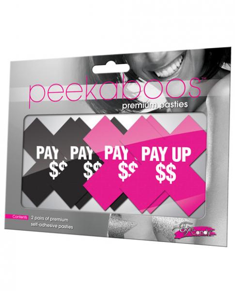 Peekaboos Pay Up Pasties 2 Pairs 1 Black, 1 Pink | SexToy.com