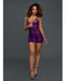 Ruched Front Zipper Chemise with G-String Plum O/S | SexToy.com