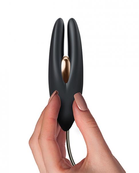 Rocks Off Mimosa Clitoral Vibrator Black Rose Gold | SexToy.com