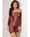 Rene Rofe Tie Breaker Long Sleeve Dress Burgundy O/S | SexToy.com