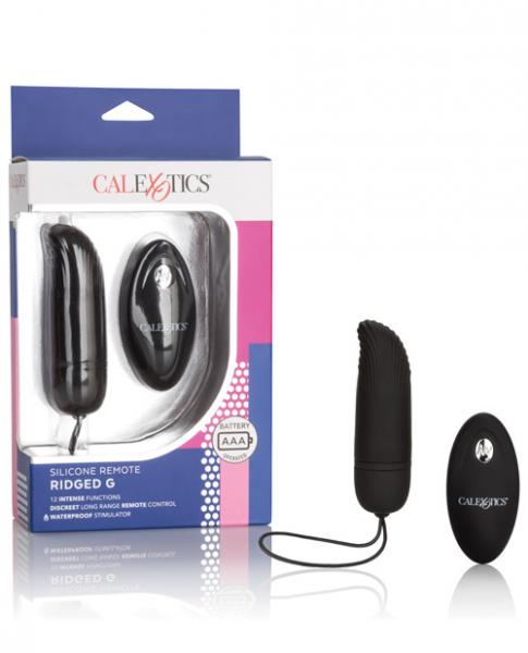 Silicone Remote Ridged G Vibrator Black | SexToy.com