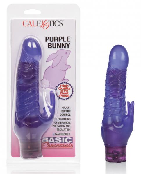 Basic Essentials Bunny Purple Rabbit Vibrator | SexToy.com