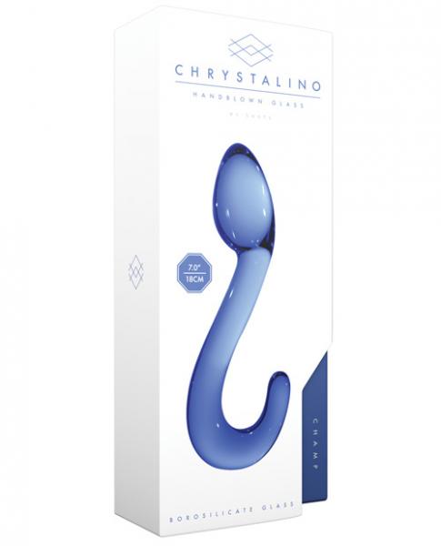 Chrystalino Champ Wand Blue Glass Dildo | SexToy.com