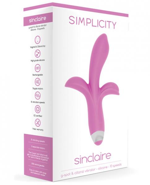 Shots Simplicity Sinclaire Rechargeable G Spot & Clitoral Vibrator 10 Speed Pink | SexToy.com