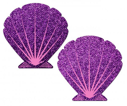 Mermaid Glitter Purple & Pink Seashell Pasties O/S | SexToy.com