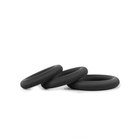 Hombre Snug Fit Silicone Thick C-Rings Charcoal Pack Of 3 | SexToy.com