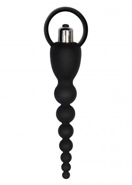 Vibrating Silicone Anal Beads Black | SexToy.com