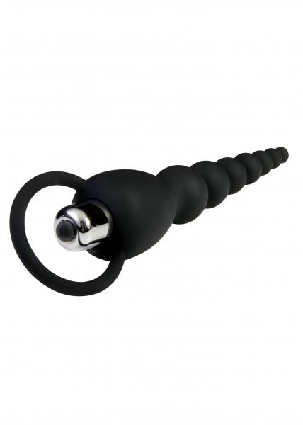 Vibrating Silicone Anal Beads Black | SexToy.com