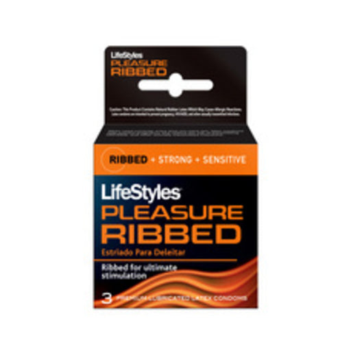 Lifestyles Condom Ribbed Pleasure Lubricated 3 Pack | SexToy.com