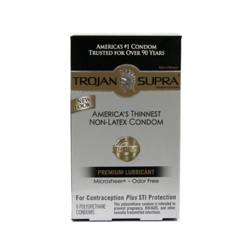 Trojan Supra Microsheer Polyurethane Condoms 6 Pack | SexToy.com