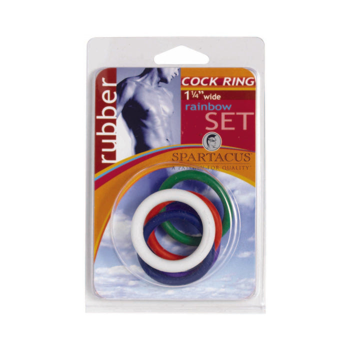 Spartacus Cock Ring Rainbow Set (4 Rubber Cock Rings) | SexToy.com