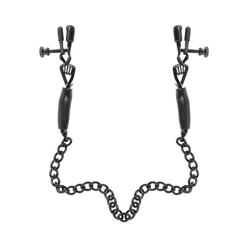 Fetish Fantasy Adjustable Nipple Chain Clamps Black | SexToy.com