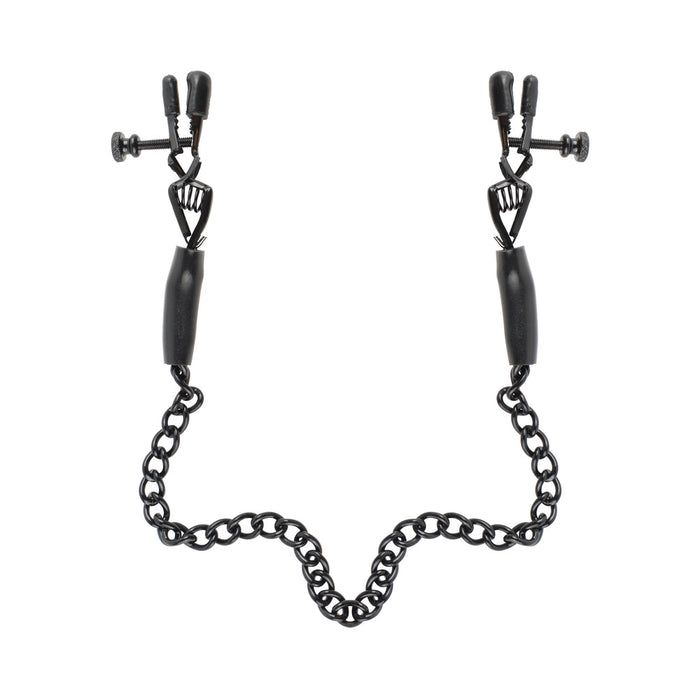 Fetish Fantasy Adjustable Nipple Chain Clamps Black | SexToy.com