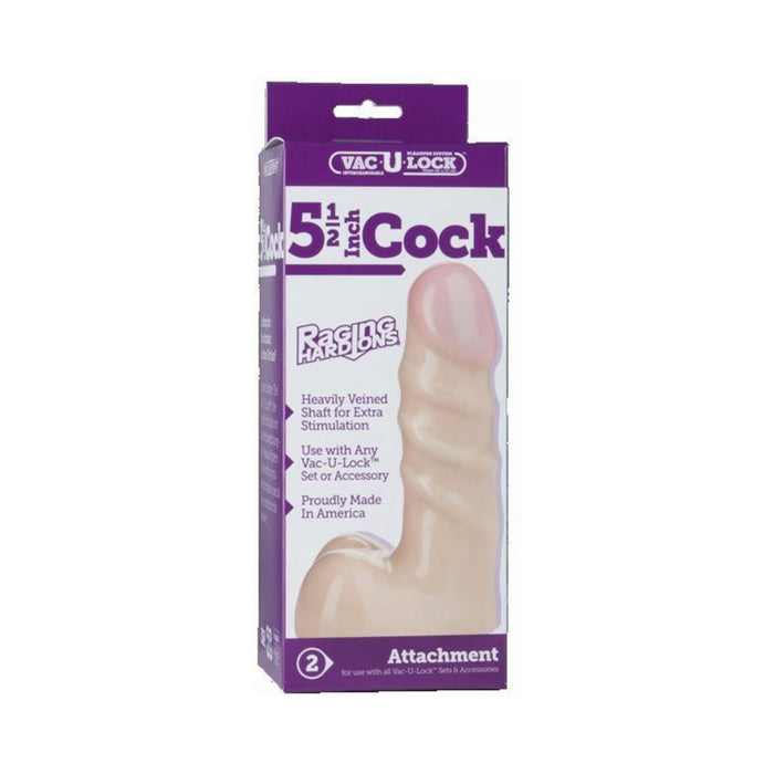 Vac-U-Lock 5.5" Raging Hard-Ons Cock - Beige | SexToy.com