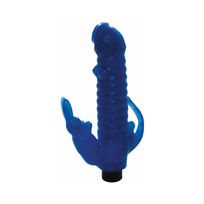 Ribbed Bunny Vibrator With Anal Tickler (blue) | SexToy.com