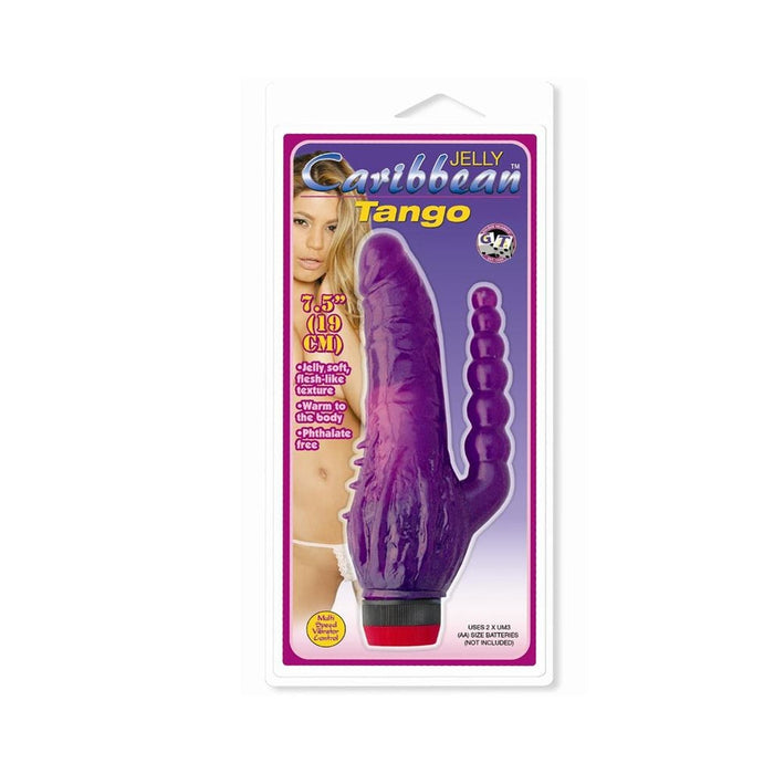Jelly Caribbean Tango Double Dong Purple Vibrator | SexToy.com