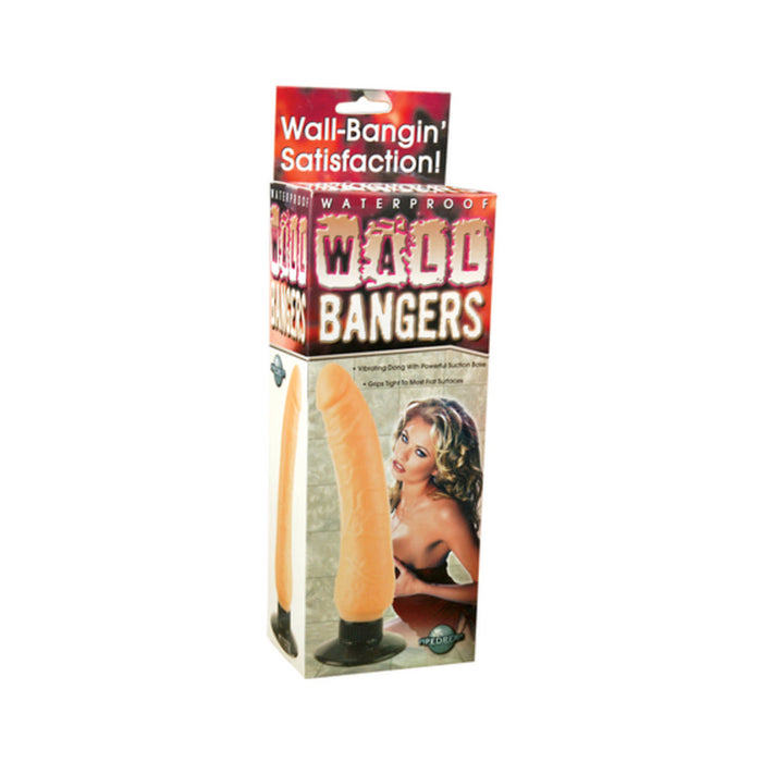 Waterproof Wall Bangers Beige Vibrating Dildo | SexToy.com