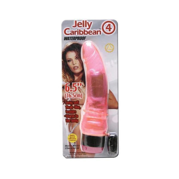 Waterproof Jelly Caribbean #4 Vibrator - Pink | SexToy.com