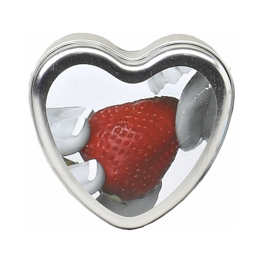 Earthly Body Edible Massage Candle Strawberry 4oz Heart Tin | SexToy.com