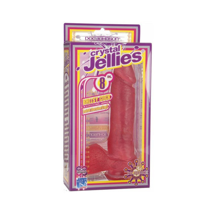 Crystal Jellies - 8in Realistic Cock W/balls Pink | SexToy.com