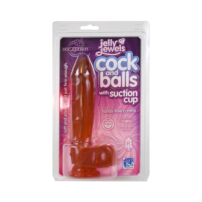 Jelly Jewels Cock And Balls With Suction Cup 8 Inch | SexToy.com