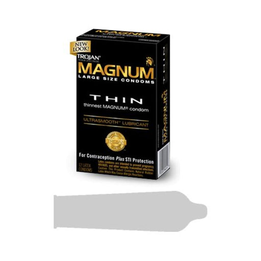 Trojan Magnum Thin Large Size Condoms With Ultrasmooth Lubricant | SexToy.com