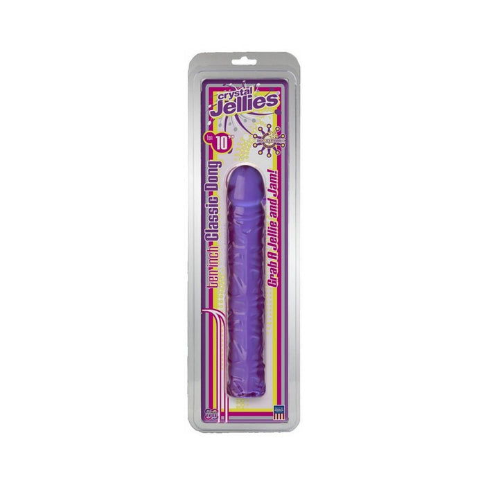 Crystal Jellies 10in Classic Dildo - Purple | SexToy.com