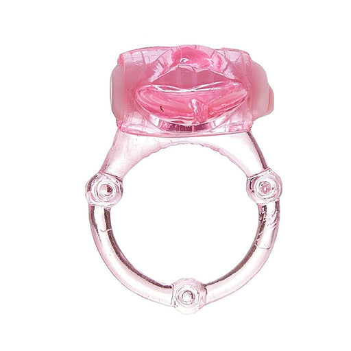 Nubbie Tongue Magenta Pink Vibrating Cock Ring | SexToy.com