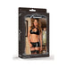 Plunge Halter, Mini Skirt & G-String Set Black S/M | SexToy.com