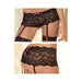 Crotchless Lace Boyleg with Garters Black S/M | SexToy.com