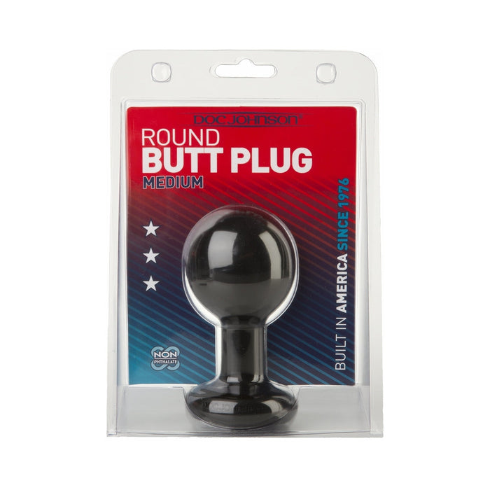 Round Butt Plug Medium Black | SexToy.com