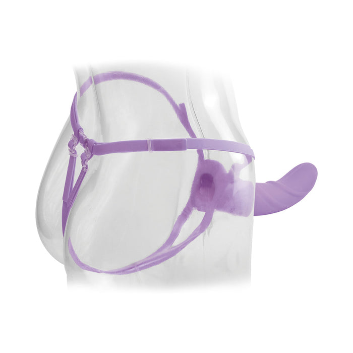 Vibrating 8 Inch Silicone Hollow Strap-on - Purple | SexToy.com