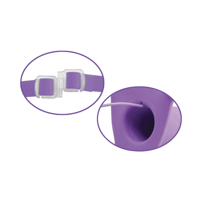 Vibrating 8 Inch Silicone Hollow Strap-on - Purple | SexToy.com