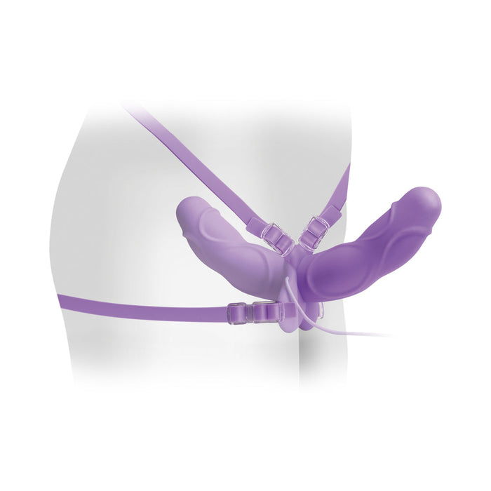Elite Vibrating Double Delight Strap On 10 Inches - Purple | SexToy.com