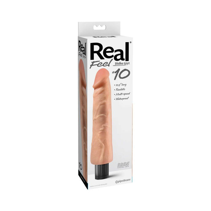 Real Feel Lifelike Toyz No 10 Vibrating Dildo Beige | SexToy.com