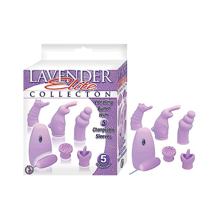 Elite Collection Vibrating Bullet 5 Changeable Sleeves - Purple | SexToy.com