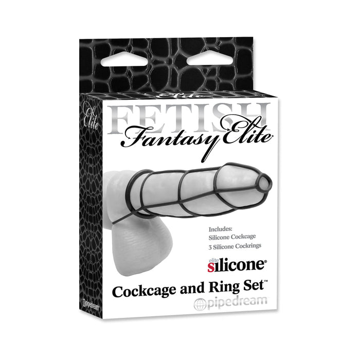 Fetish Fantasy Elite Cockcage And Ring Set Black | SexToy.com