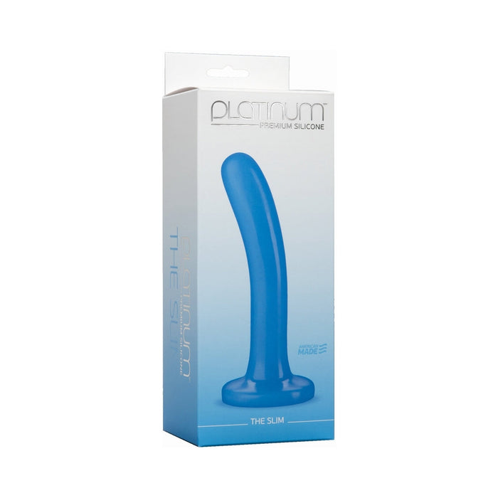 Platinum Premium Silicone The Slim Dildo - Blue | SexToy.com