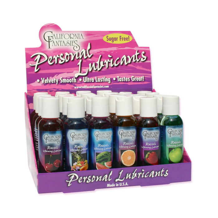 Razzels Flavored Warming Lubricants Counter Display (24 2 Fl Oz Bottles Assorted Flavors) | SexToy.com